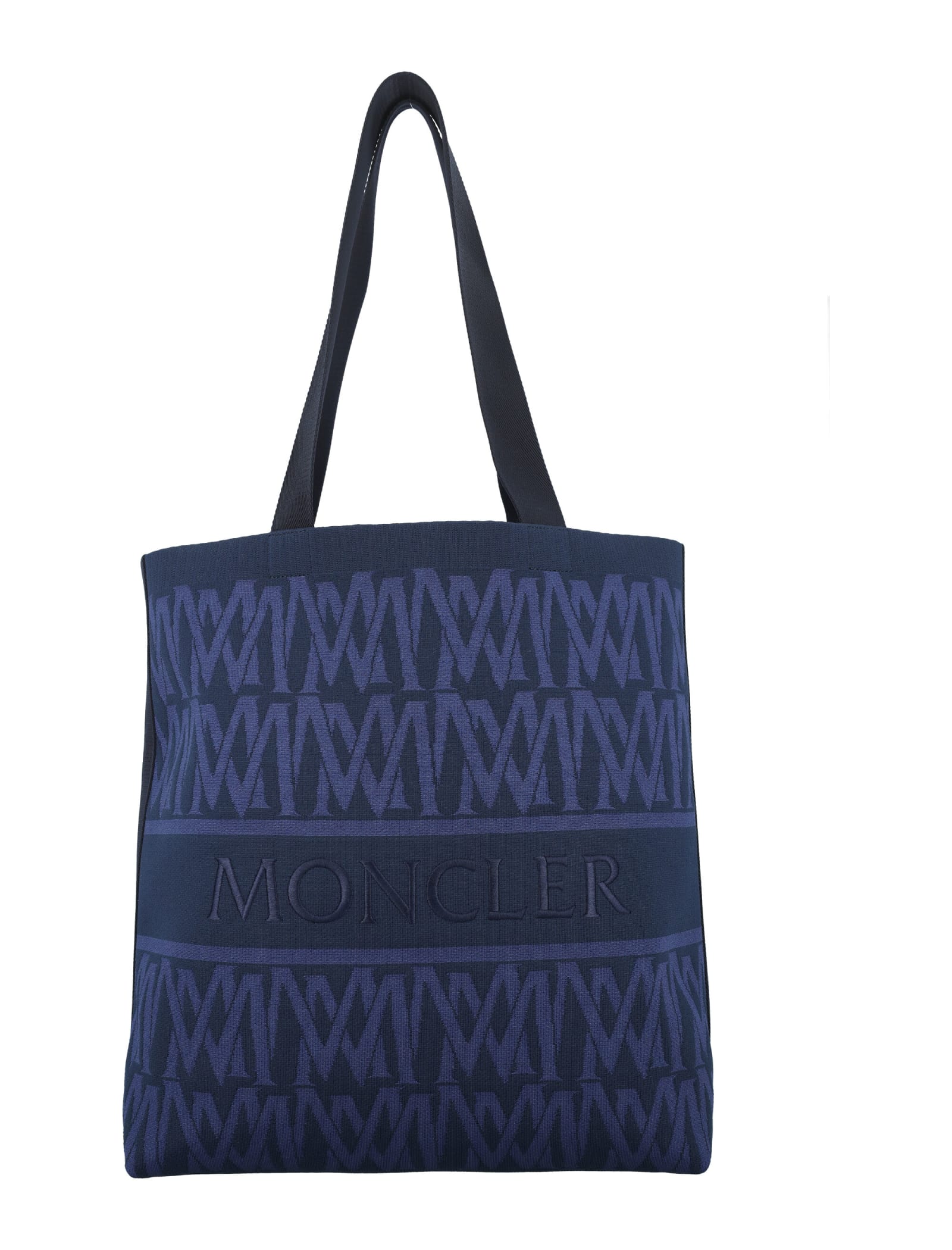 Shop Moncler Monogram Knit Tote Bag In Default Title