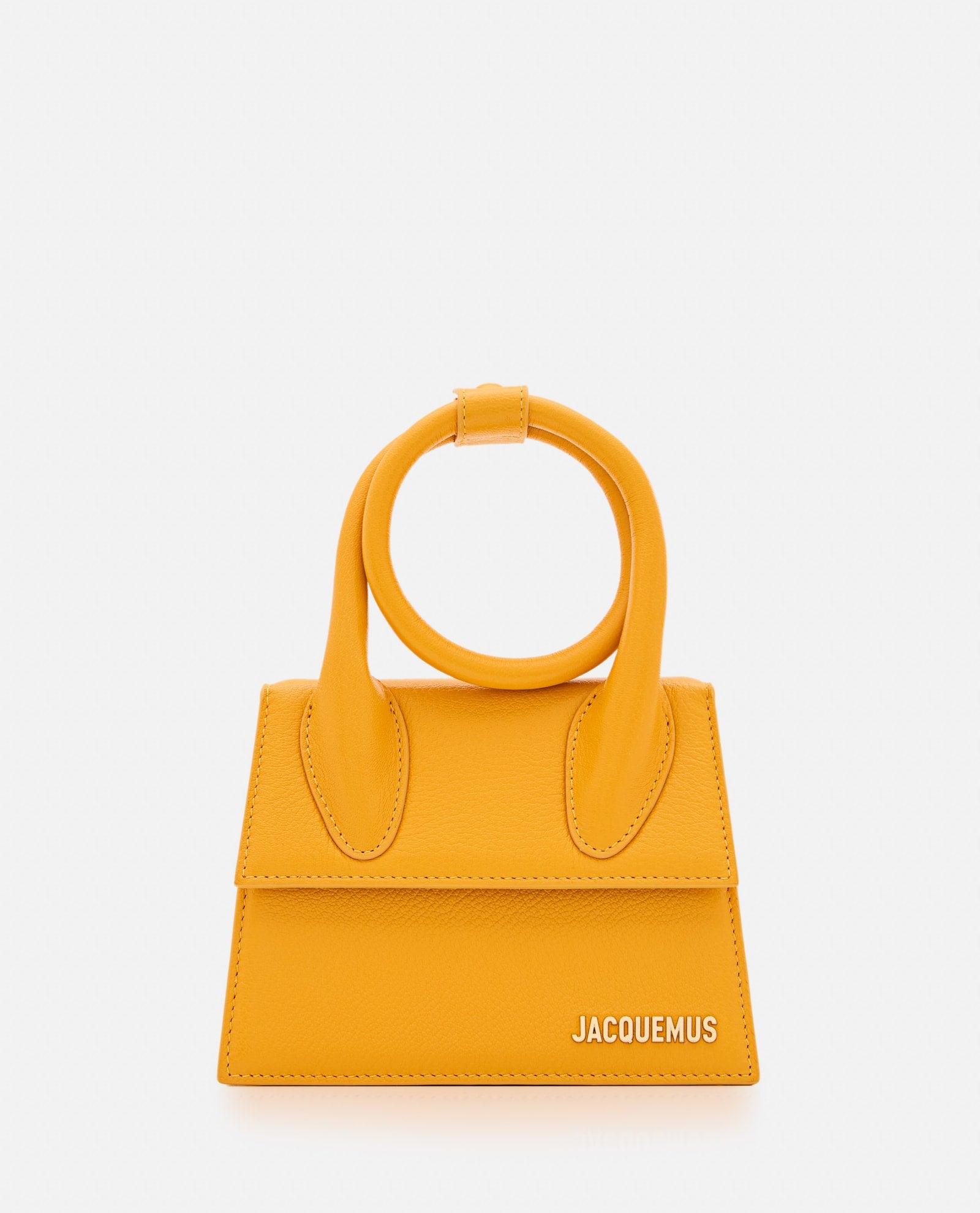 Shop Jacquemus Le Chiquito Noeud Leather Shoulder Bag In Orange