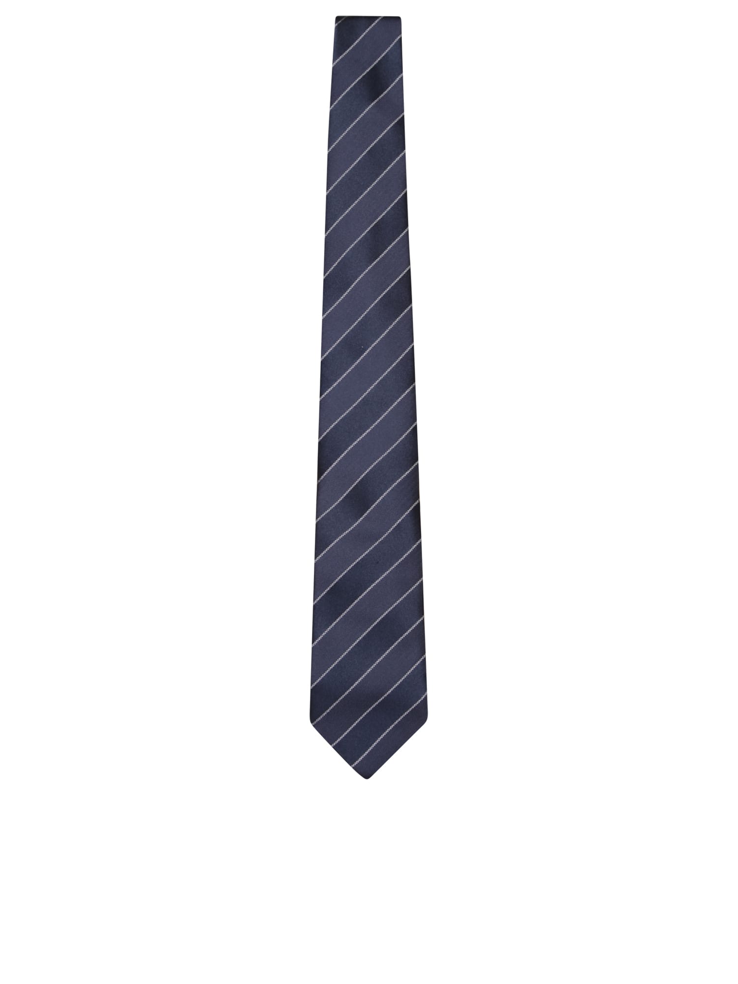 Shop Brunello Cucinelli Regimental White/blue Tie