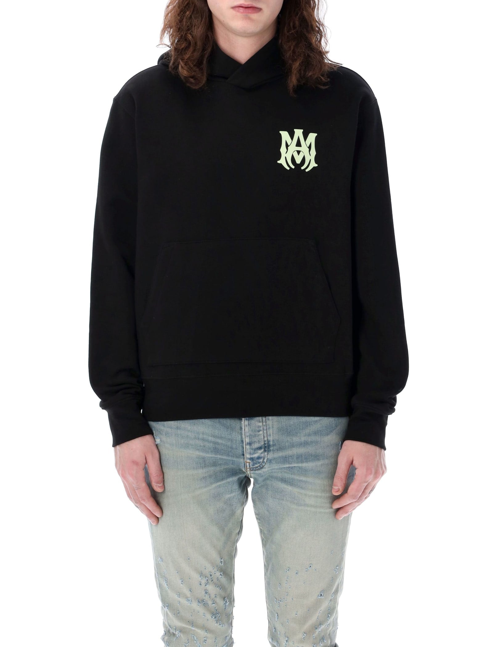 Shop Amiri Ma Logo Hoodie In Black