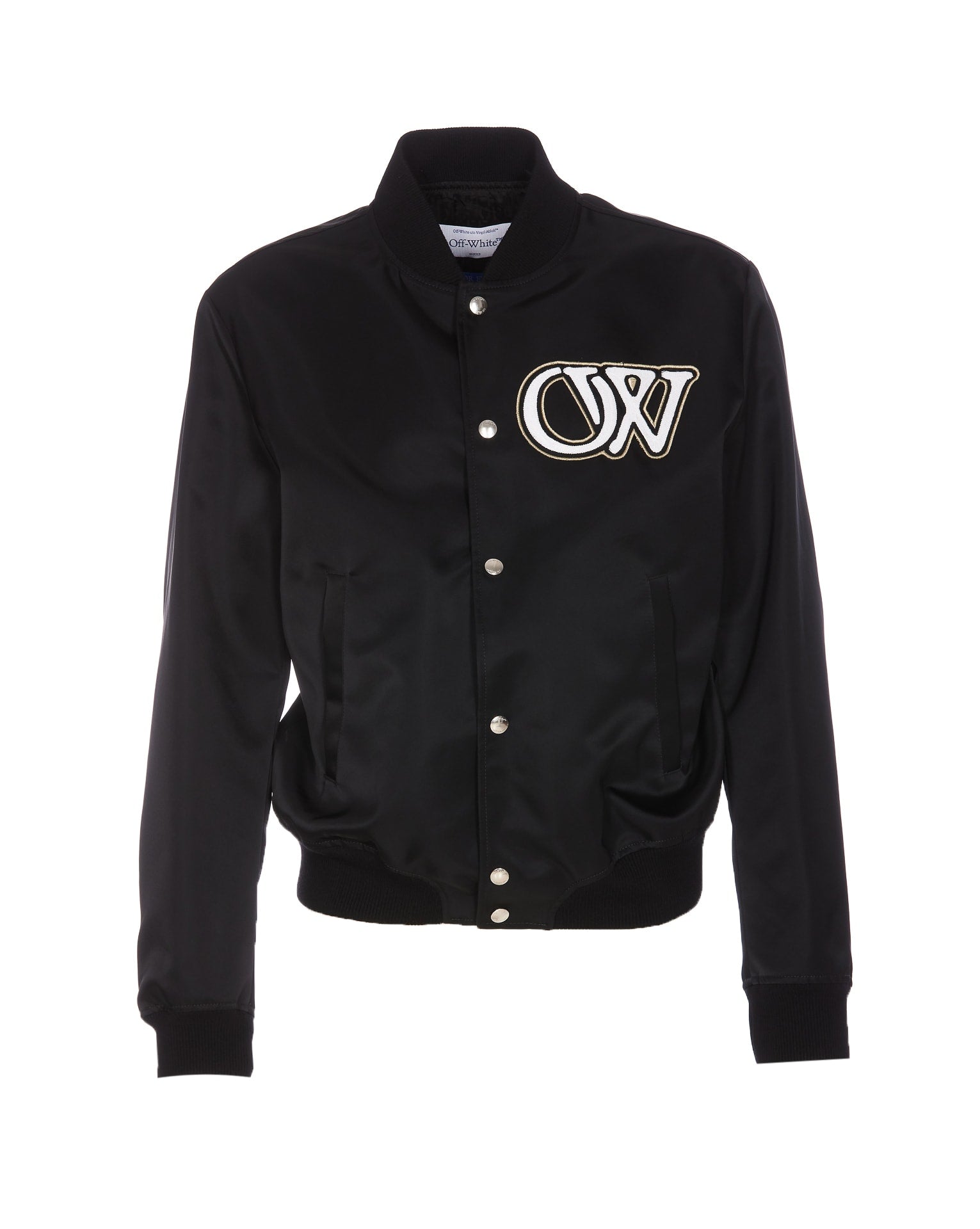 Shop Off-white Nyl Varsity Bomber In Black