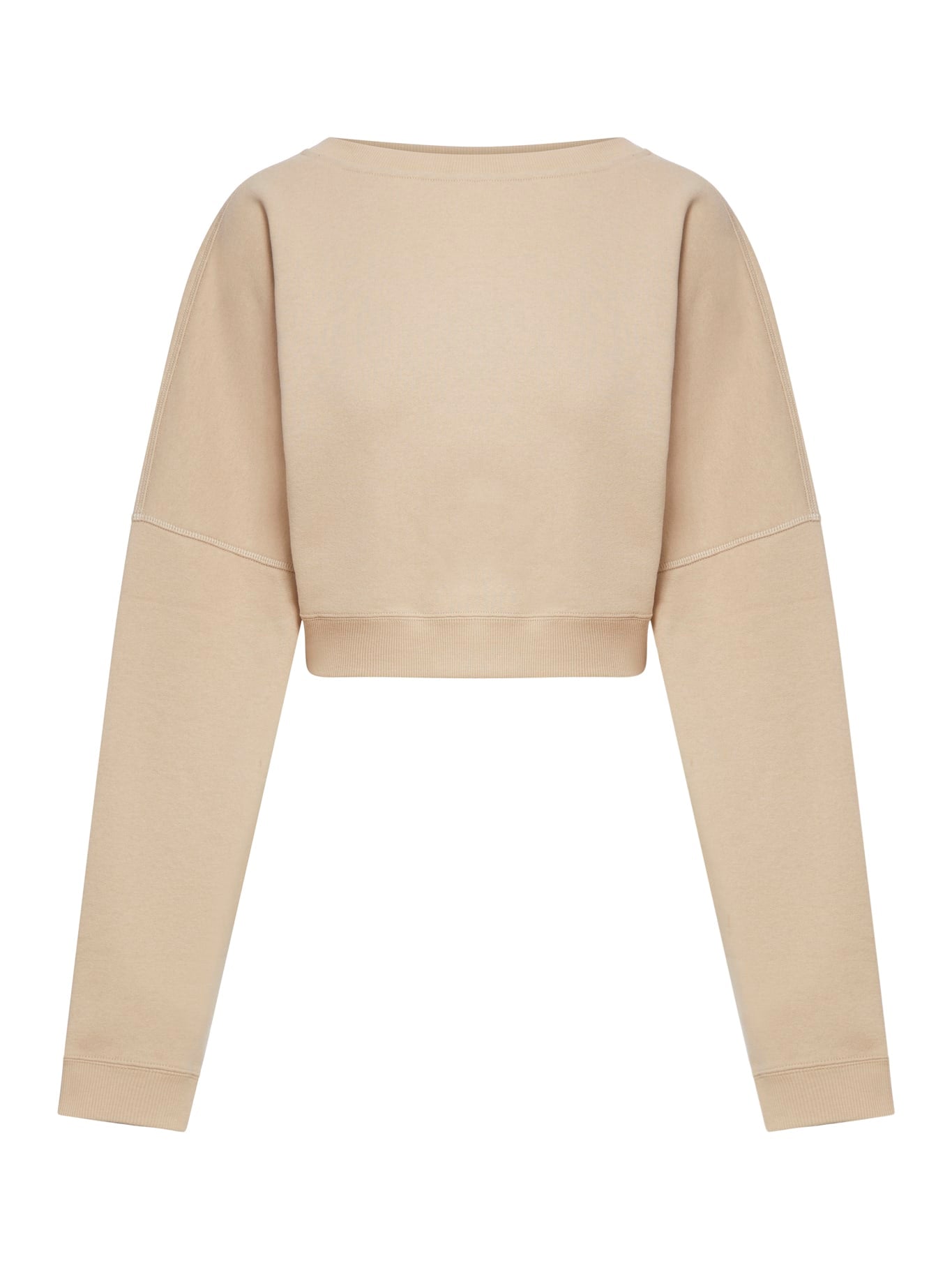 Saint Laurent Sweat Cropped In Neutral