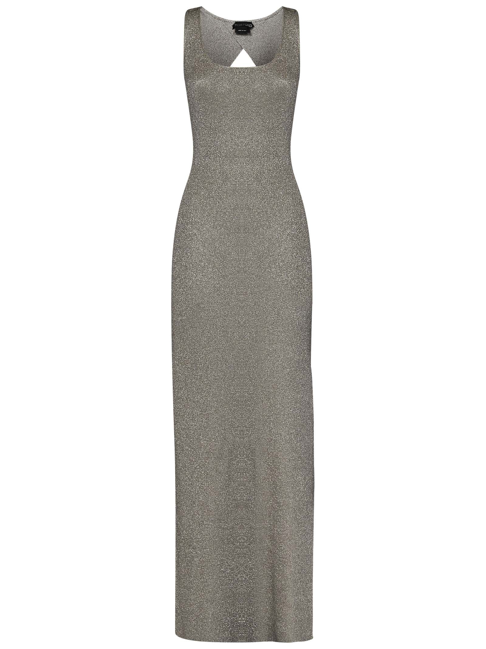 Shop Tom Ford Long Dress In Silver
