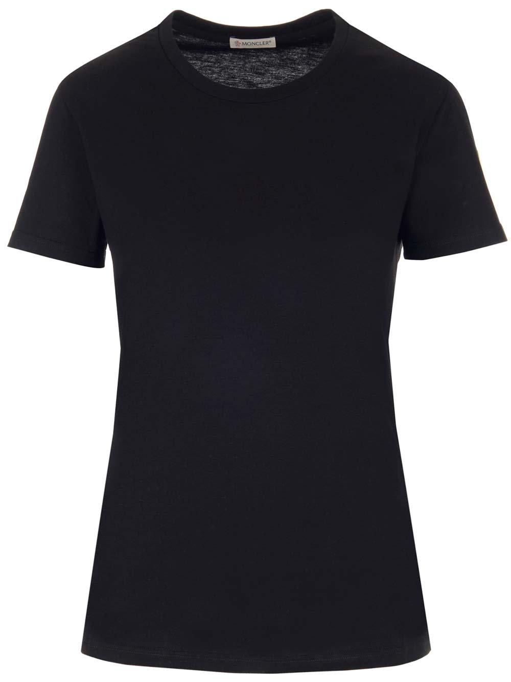 Shop Moncler Crewneck Short-sleeved T-shirt In Black