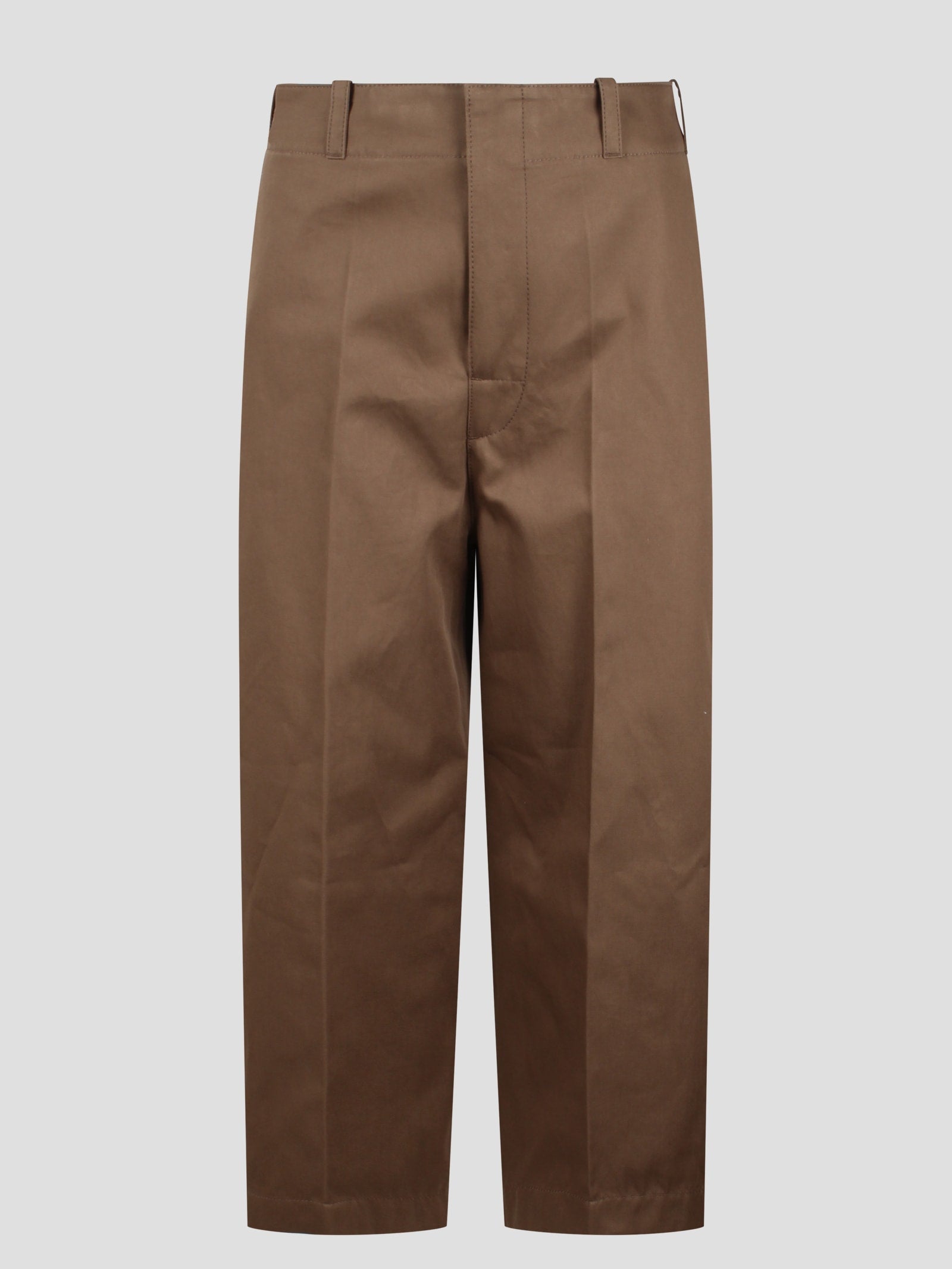 Shop Bottega Veneta Cotton Twill Culotte Trousers In Brown