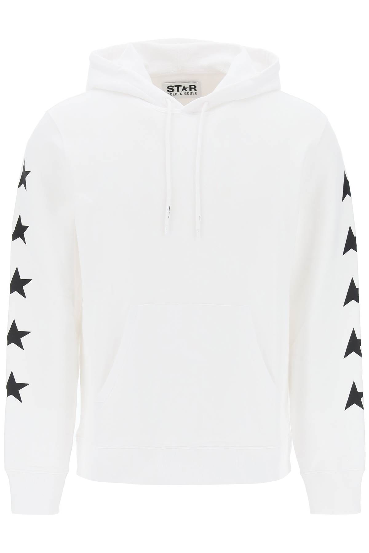 Shop Golden Goose Star-print Hoodie In Vintage White Black (white)