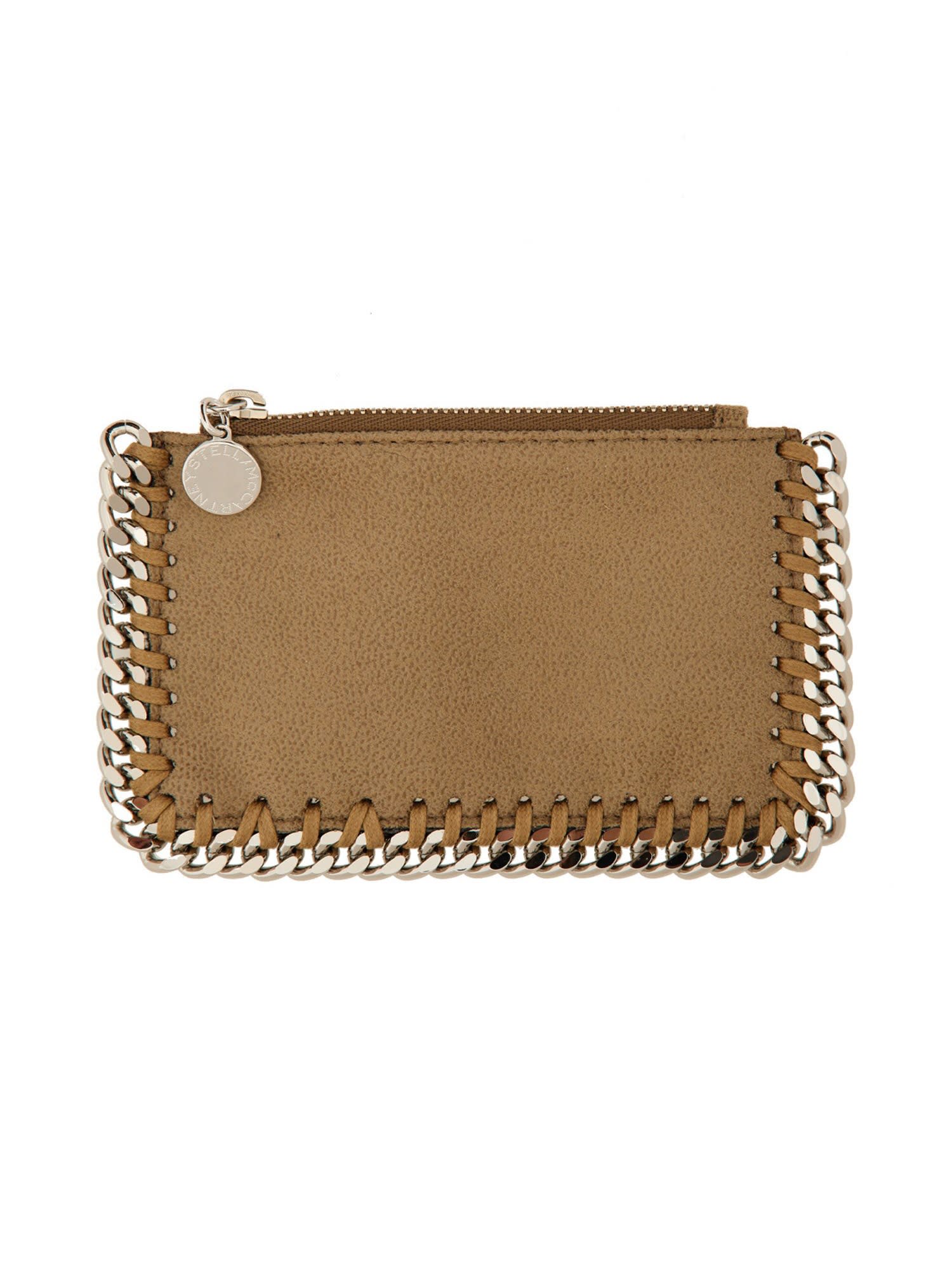 Shop Stella Mccartney Card Holder Falabella In Beige