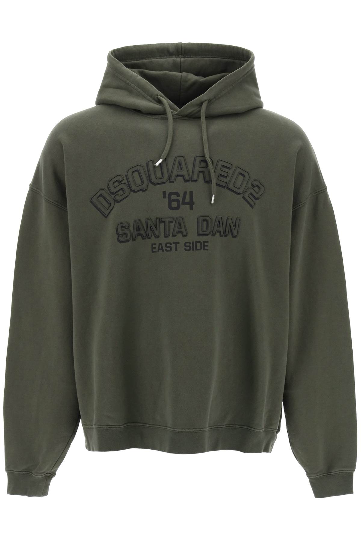 Shop Dsquared2 Hoodie With Logo Print In Military Green (khaki)