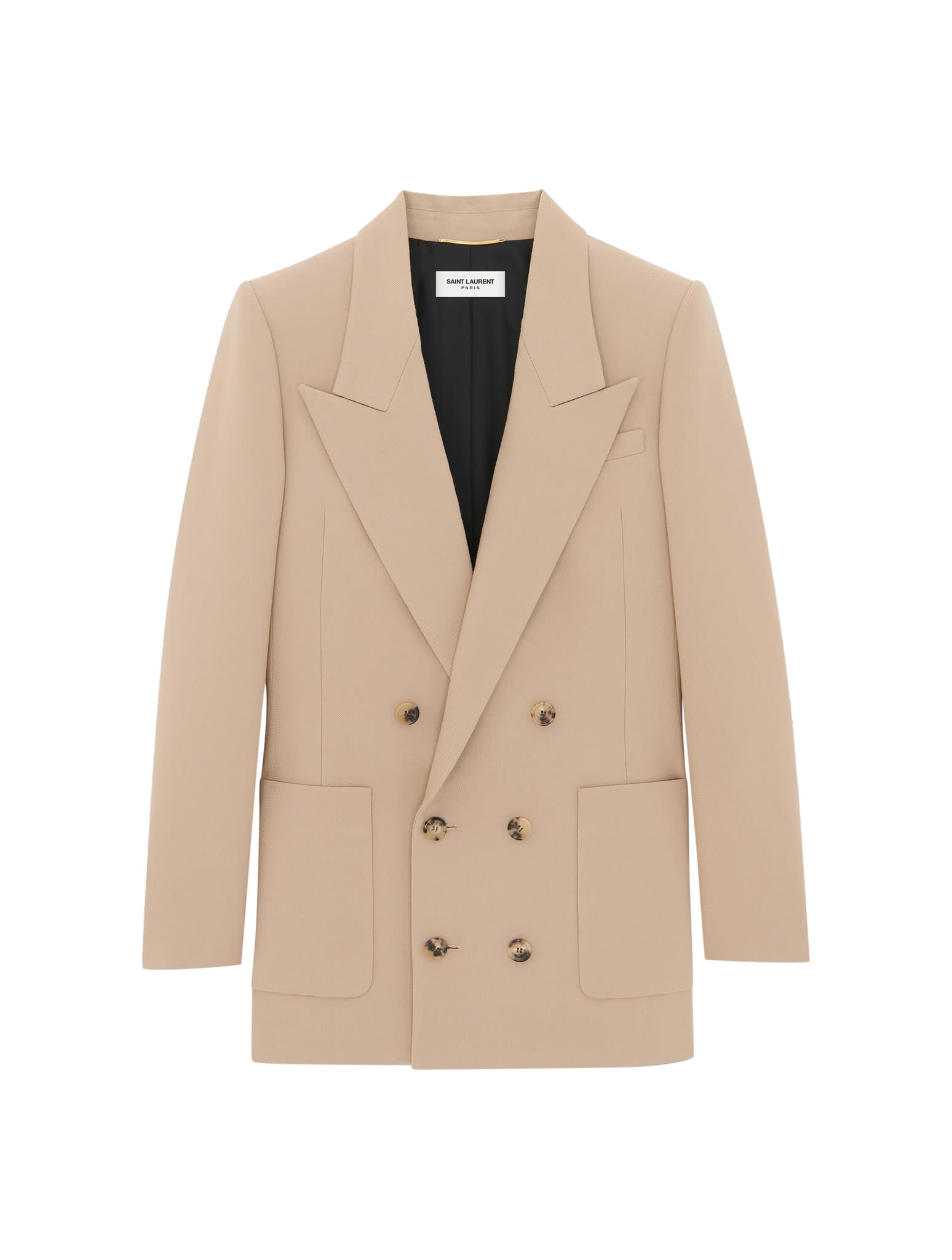 Shop Saint Laurent Veste In Beige Vintage