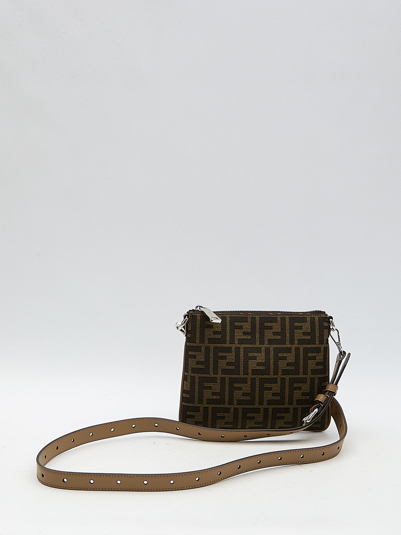 Shop Fendi After Ff Mini Bag In Brown