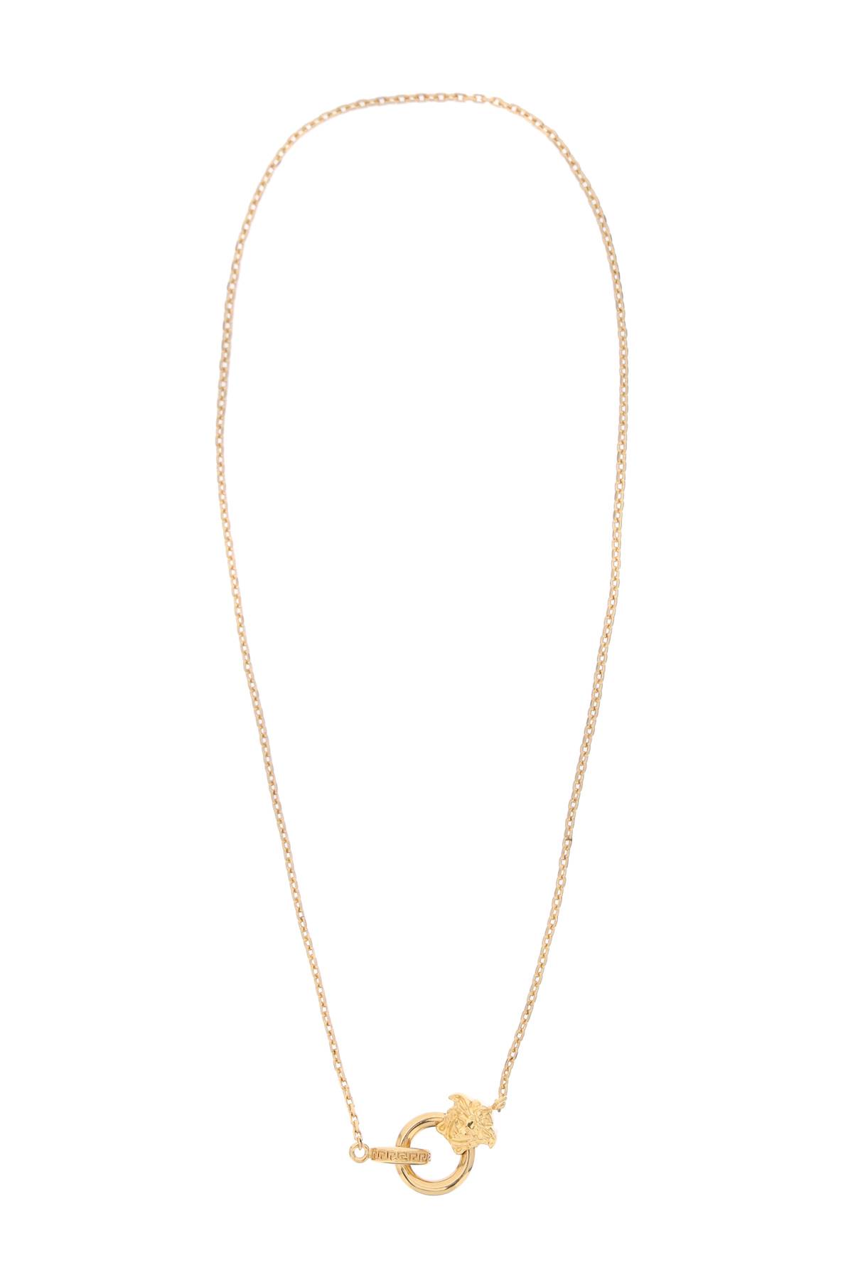 Shop Versace Medusa Necklace In  Gold (gold)