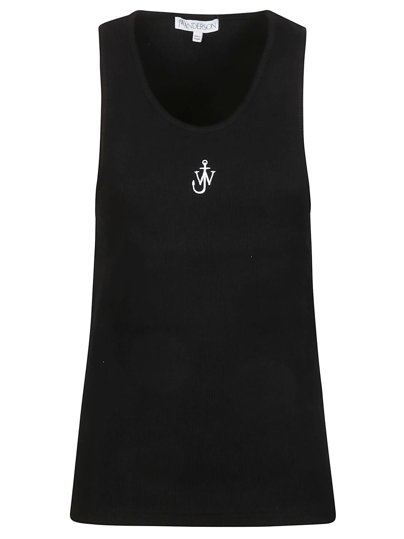 Shop Jw Anderson J.w. Anderson Anchor Embroidery Tank Top In Black