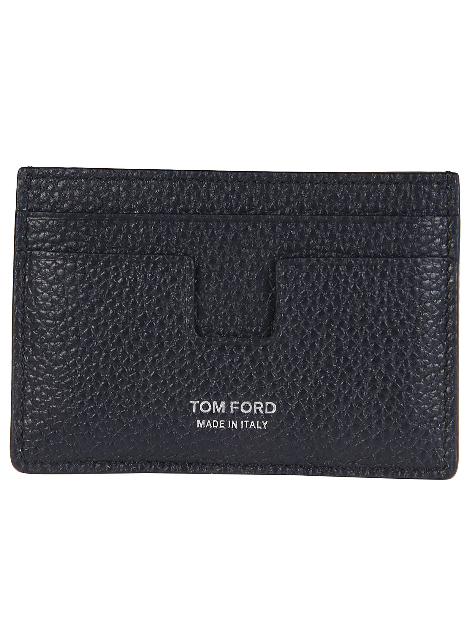 Shop Tom Ford Logo Printed Classic Credit Card Holder In Midnight Blue