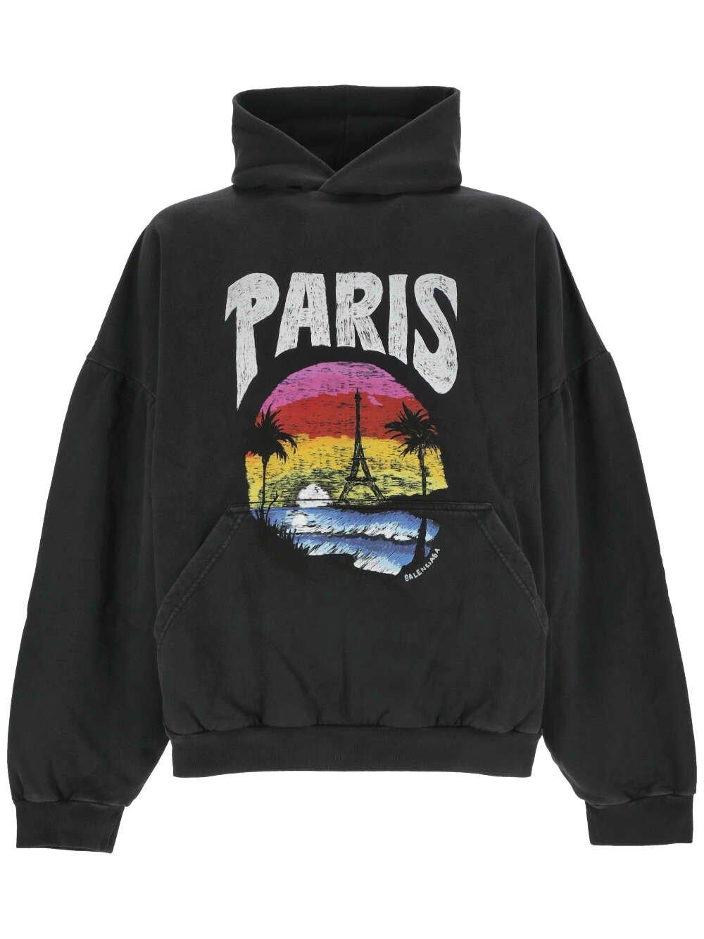 Shop Balenciaga Paris Tropical Oversized Hoodie In Default Title