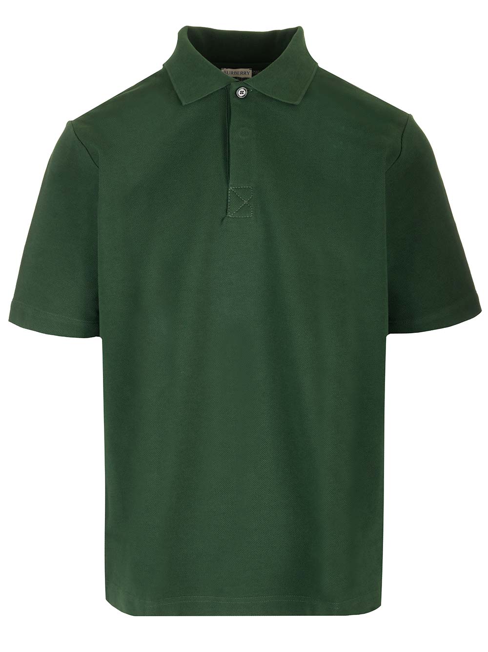 Shop Burberry Double Layer Cotton Polo Shirt In Green