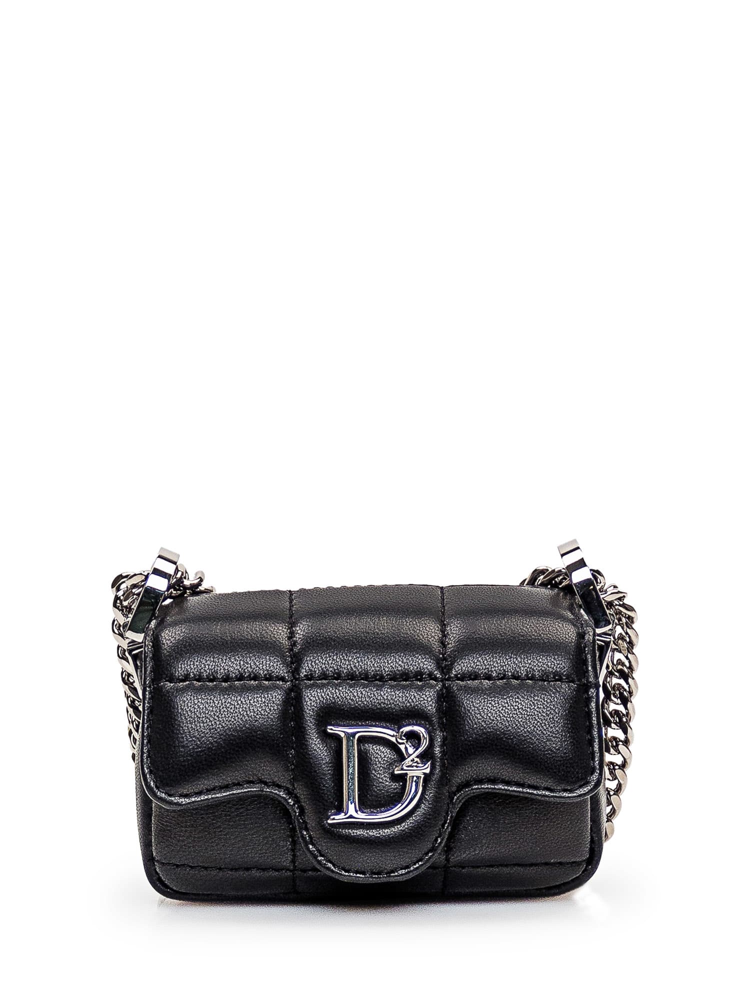 Shop Dsquared2 Leather Mini Bag In Nero Palladio