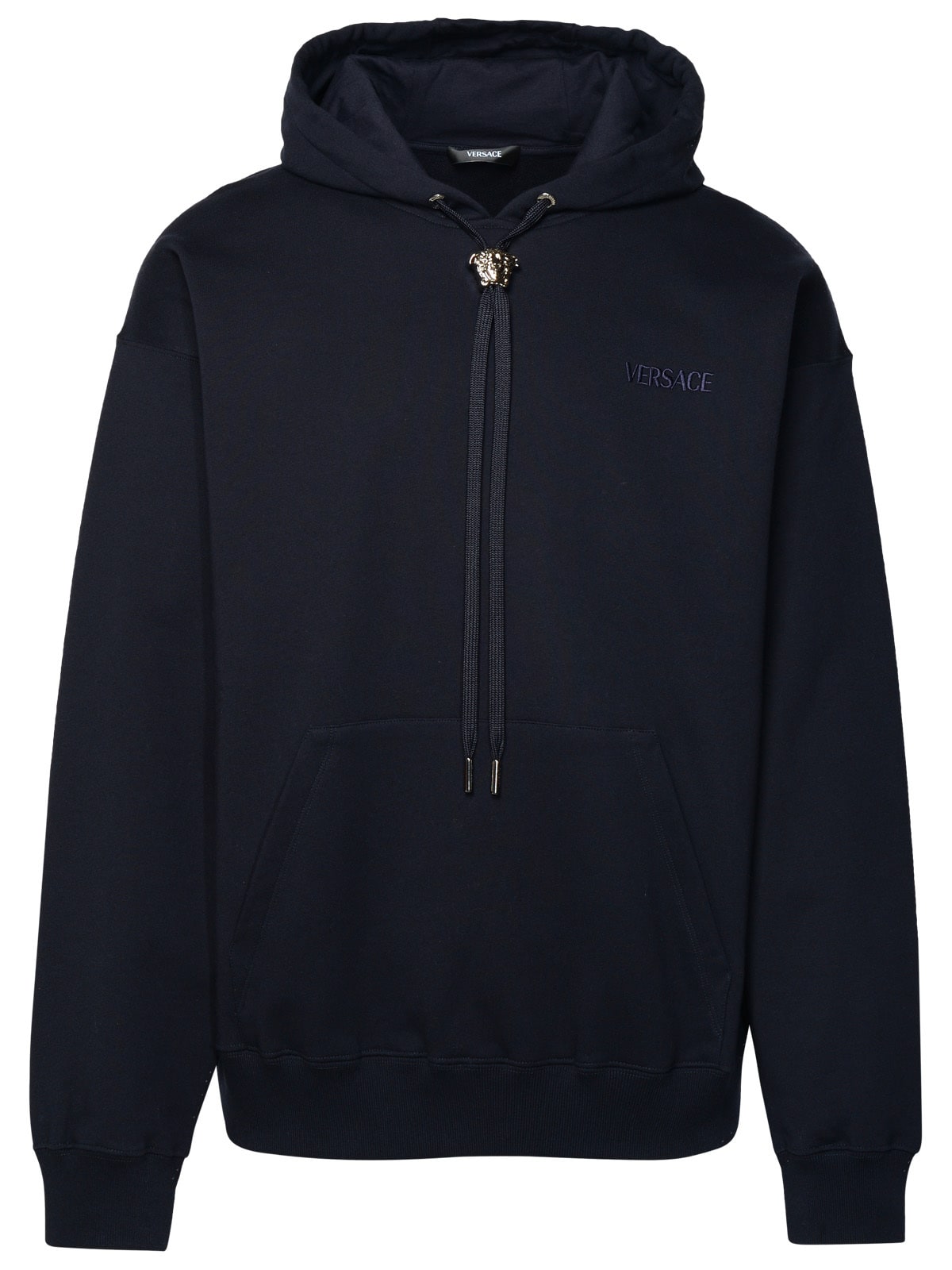 Shop Versace La Medusa Navy Cotton Sweatshirt