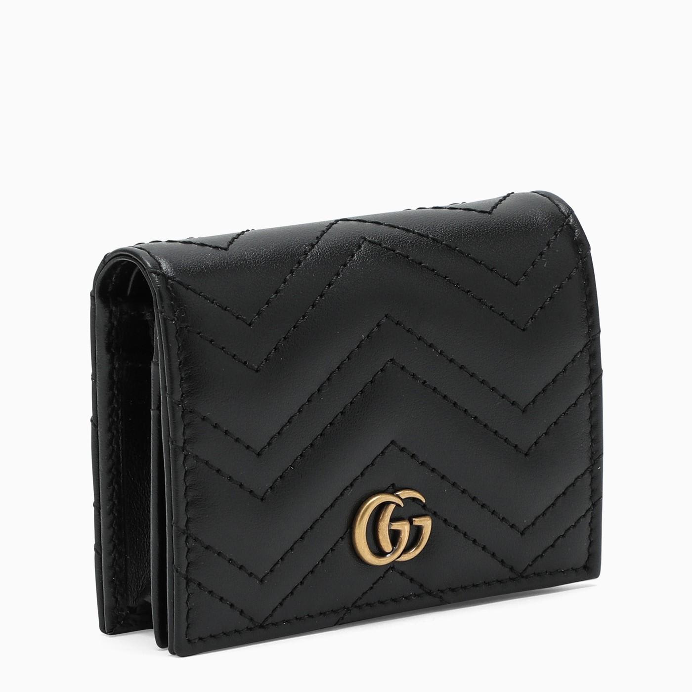 Shop Gucci Gg Marmont Black Small Credit Card Holder