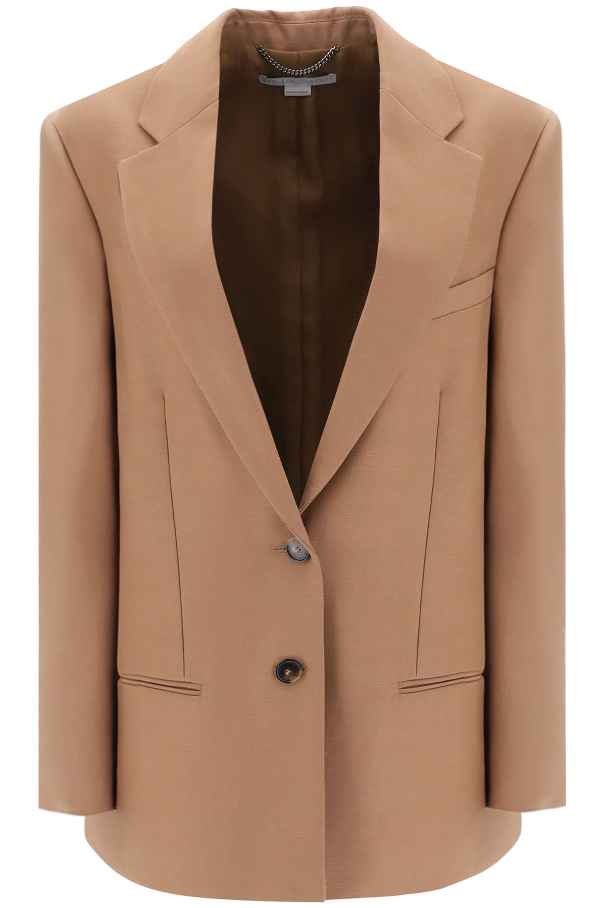 Shop Stella Mccartney Oversized Single-breasted Blazer In Tobacco (brown)