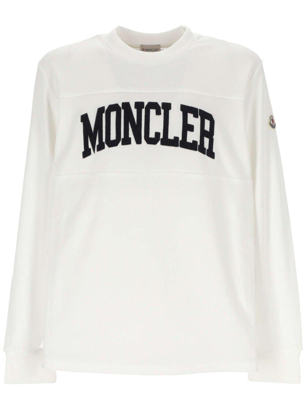 Shop Moncler Logo Patch Crewneck Sweatshirt In Default Title