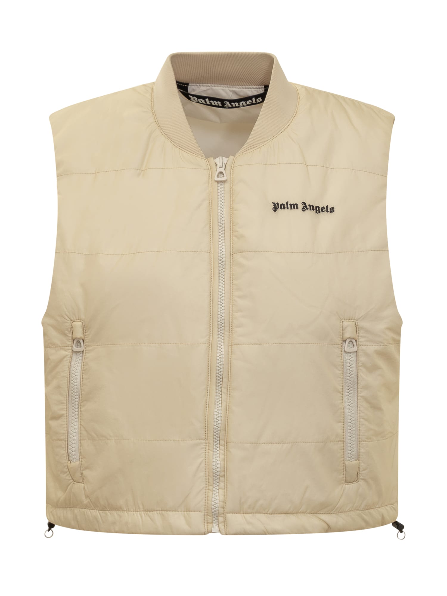 Shop Palm Angels Vest With Logo In Off White