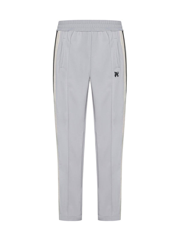 Palm Angels Gray Embroidered Sweatpants