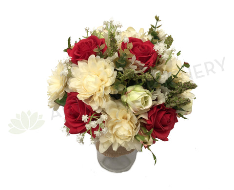 Faux Bridal Bouquet Dahlia Rose Gypso Silk Wedding Bouquet Cheap