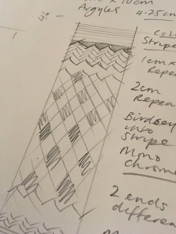 image of design sketch for argyle scarf