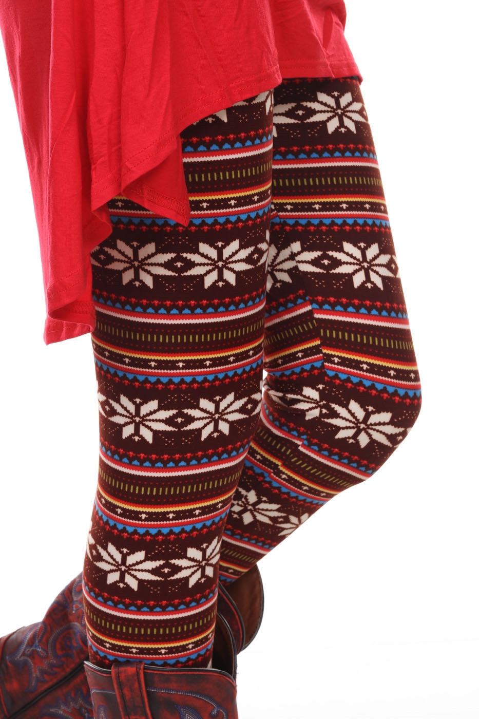 Venture To Vail' Burgundy Print Snowflake Leggings – Social Butterfly  Couture