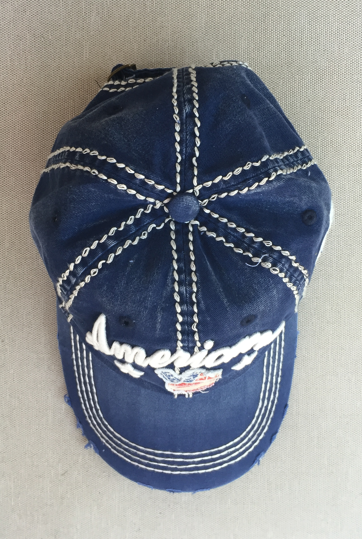 'Americana Star' Distressed Denim Blue Baseball Cap – Social Butterfly ...