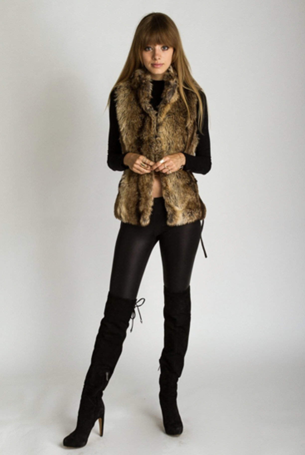 Women's Vintage Faux Fur Vest in Brown 'Uptown Girl' – Social Butterfly ...