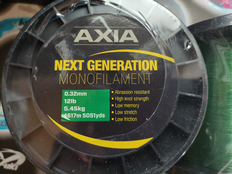 Axia Bulk Spools Extra Strong Clear Mono Fishing Line 50lb - 80lb Size