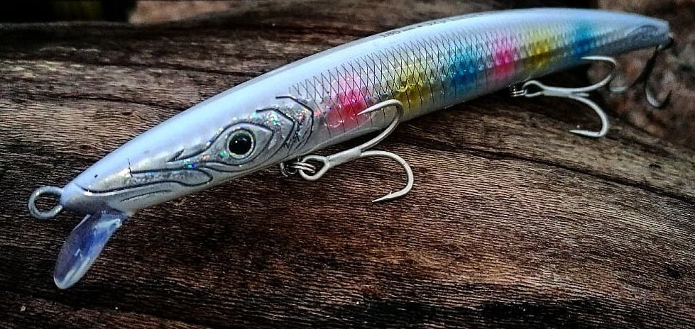 Fishus Lurenzo Espetron Long Minnow Fishing Lure 32G 185mm Rainbow White