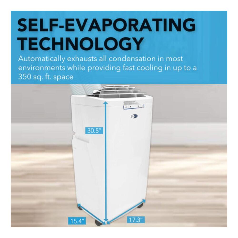 Whynter ARC110WD 17 inch Dual Hose Cooling Portable Air Conditioner with 11000 BTU Capacity, Dehumidifier, and Fan with Activated Carbon Filter, up to 350 sq ft, in White