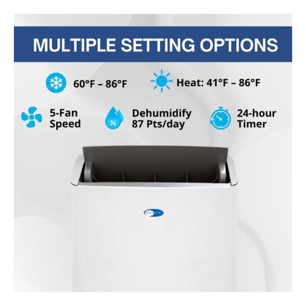 Whynter ARC1230WN 19 inch Smart NEX Inverter Dual Hose Cooling Portable Air Conditioner with 14,000 BTU Capacity, Dehumidifier, and Fan with Smart Wi-Fi, up to 600 sq ft, in White