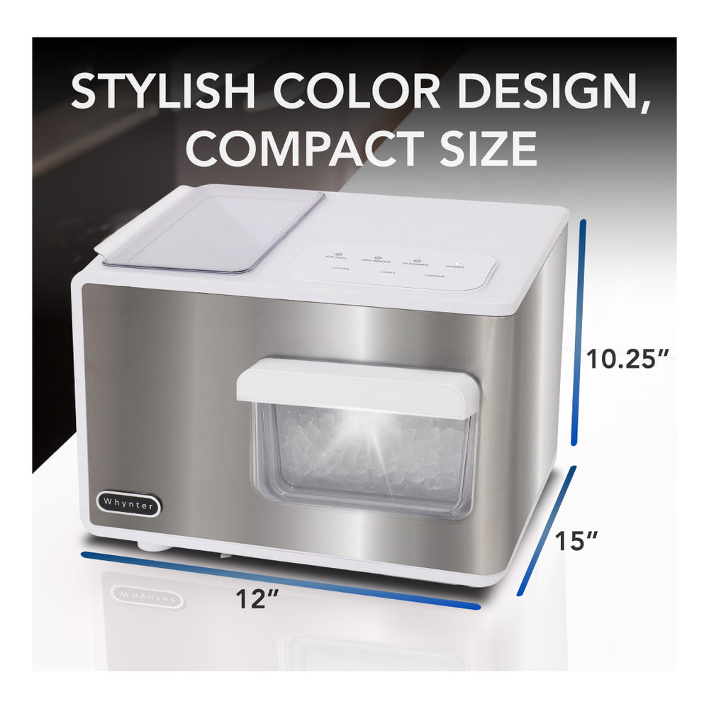 Whynter IBX388 SonicSnö 15 inch Freestanding Countertop Nugget Ice Maker 40lbs/24hrs with Removable Ice Drawer, Chewable Pebble/Sonic Type Ice