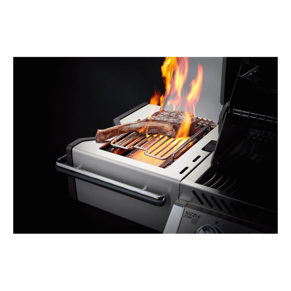 Napoleon PRO500RSIBNSS3 Prestige PRO™ 500 RSIB 67 inch Freestanding Grill 900 sq.in Cooking Area, 80000 Total BTU, Patented Wave™ Cooking Grids, Proximity Lighting, Safetyglow™ Knobs, in Stainless Steel