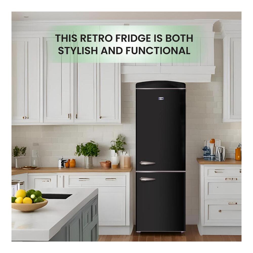 Equator RF132 Conserv Compact 24 inch Freestanding Retro Bottom Mount Refrigerator with 11 cu. ft. Capacity, Fast Freezing, Interior LED Light, Retro Handles