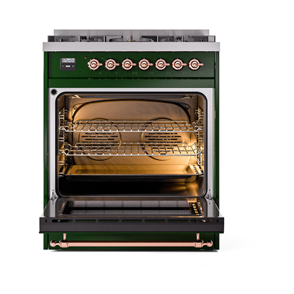 ILVE_UN30NMPEGP_Nostalgie_II_30"_Dual_Fuel_Range_oven_door_opened