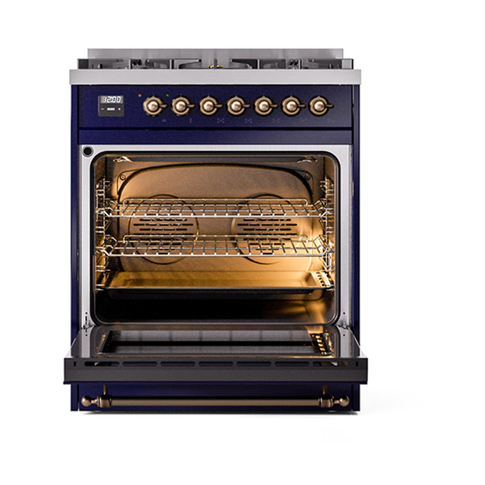 ILVE_UN30NMPMBBLP_Nostalgie_II_30"_Dual_Fuel_Range_oven_door_opened