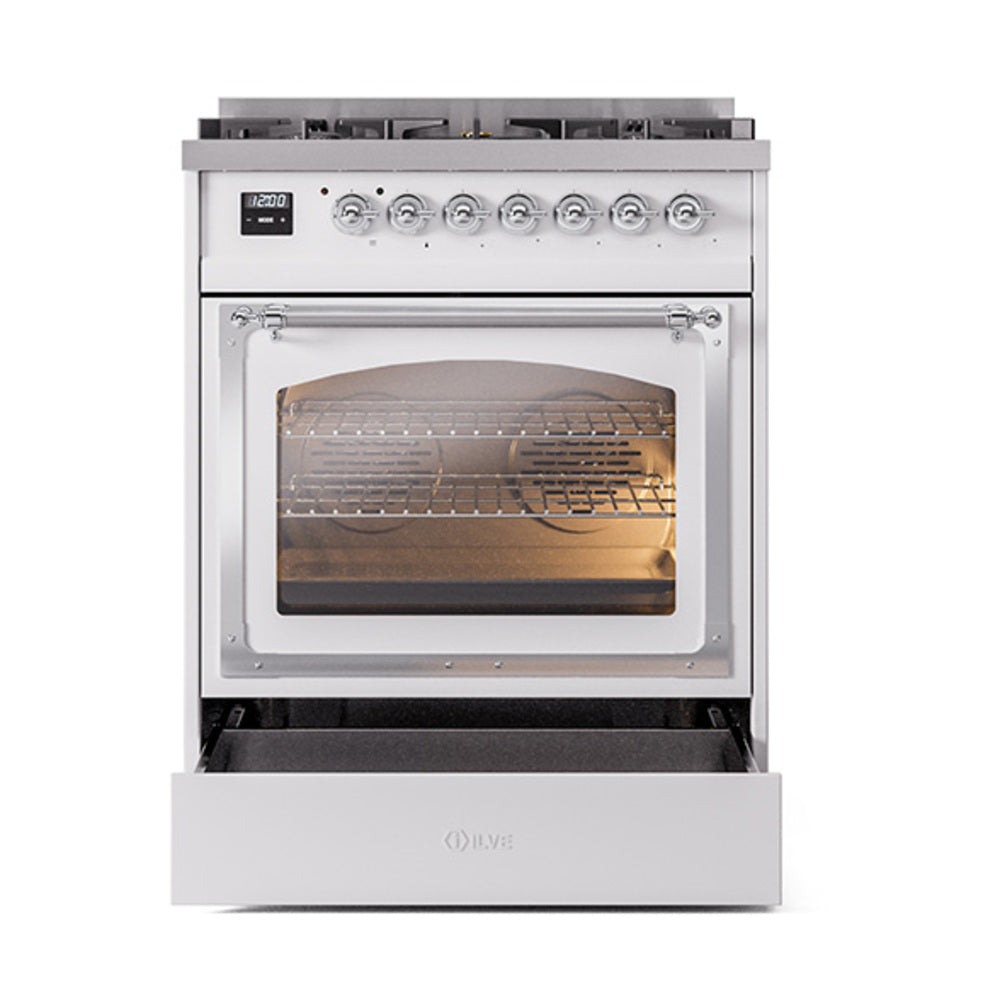 ILVE_UN30NMPWHC_Nostalgie_II_30"_Dual_Fuel_Range_drawer_opened