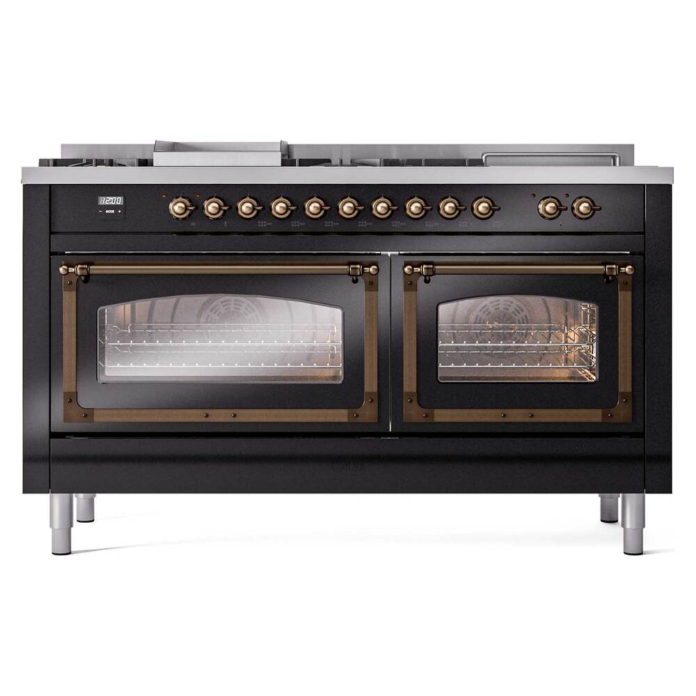 ILVE_UN60FSNMPBKB_Nostalgie_II_60"_Dual_Fuel_Range_front_view