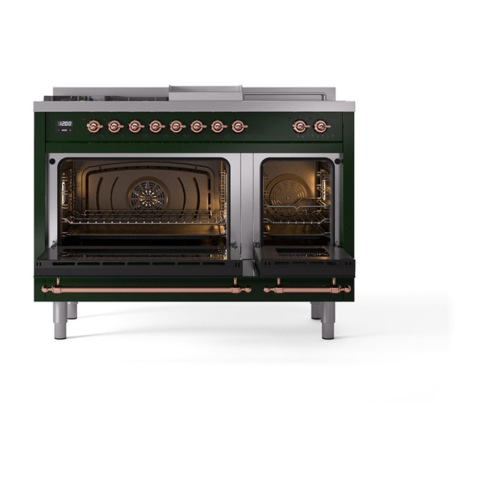 ILVE_UP48FSQNMPEGPLP_Nostalgie_II_48"_Dual_Fuel_Range_oven_door_opened