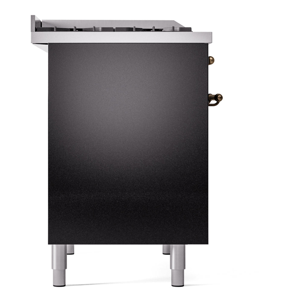 ILVE UPD40FNMPBKBLP Nostalgie II 40" Dual Fuel Range, left side view