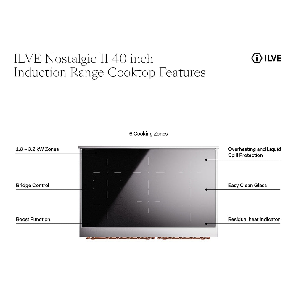 ILVE UPDI406NMP Nostalgie II 40 inch Induction Range with 6 Elements
