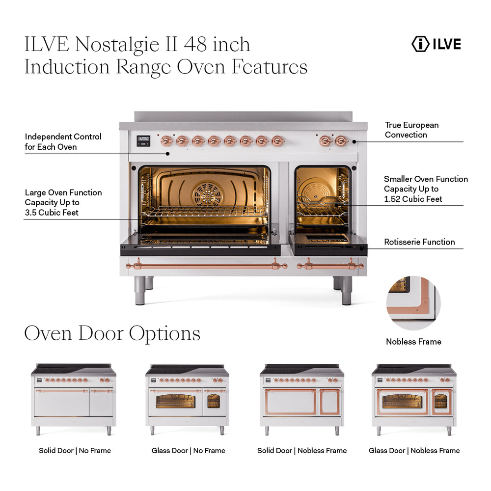 ILVE UPI486NMP Nostalgie II 48 inch Induction Range with 6 Elements