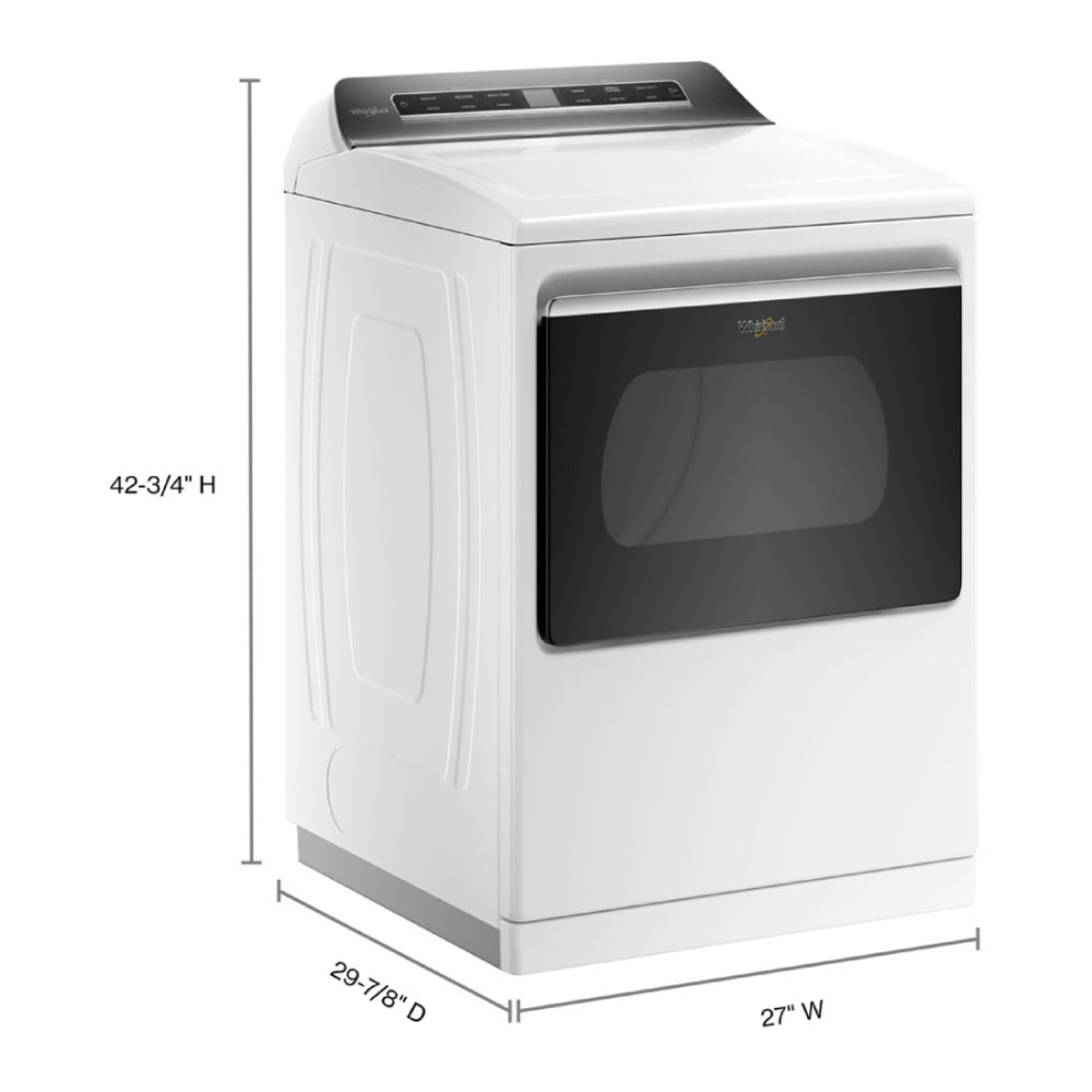 Whirlpool WED8127L 27" Electric Dryer with 7.4 cu. ft. Capacity, Advanced Moisture Sensing, EcoBoost™ Option, Static Reduce Option