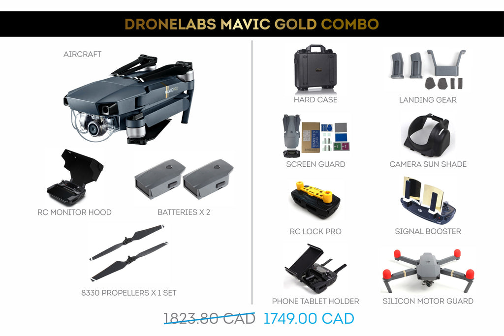 DroneLabs Mavic Gold Combo - In the Box