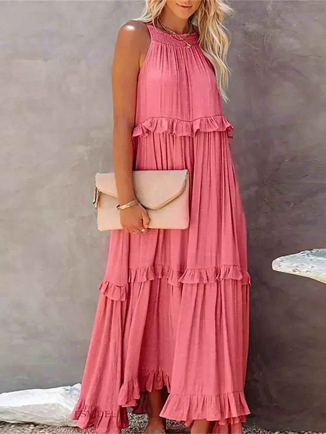 Helly - Halter neck dress with ruffles and pockets - Image 11