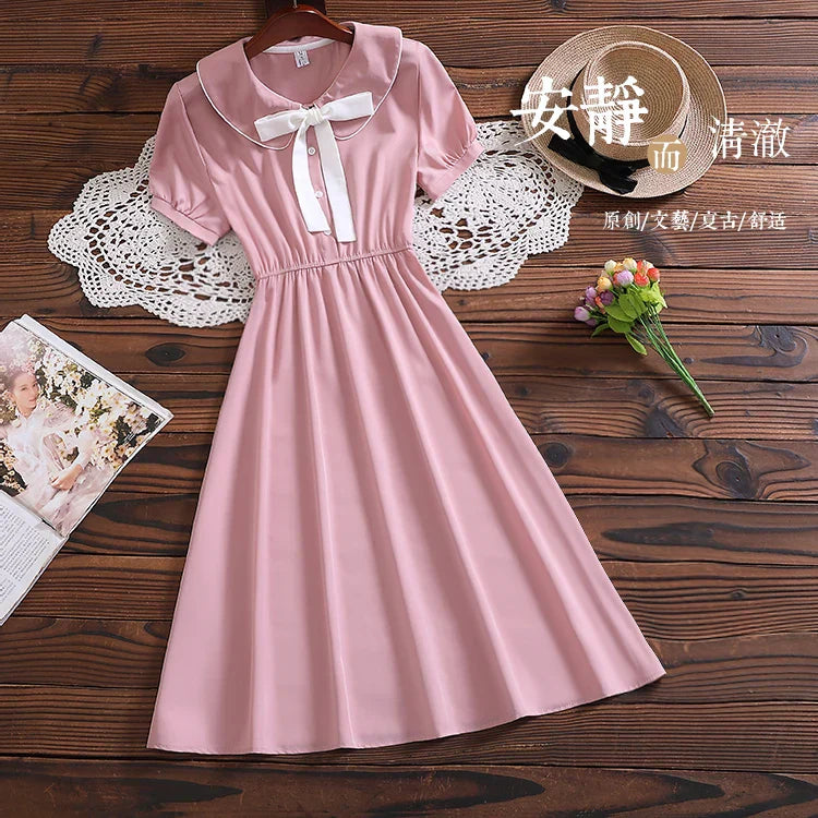 Summer Cute Mori Girl Short Sleeve Dress - Casual Style - Image 16